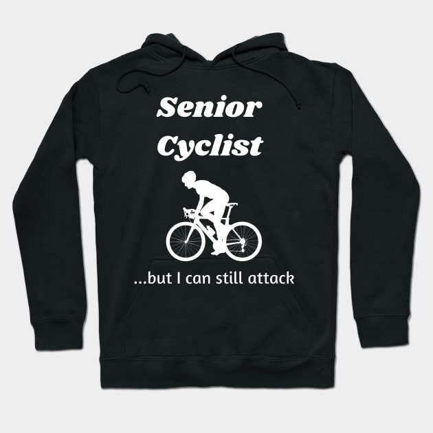 Senior cyclist Hoodie by Comic Dzyns